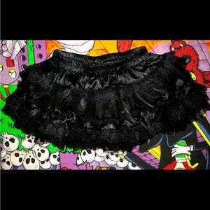 Goth Ruffle Double Layered Tutu Skirt w/Black Details Bows (M/L ) Tripp Inspired